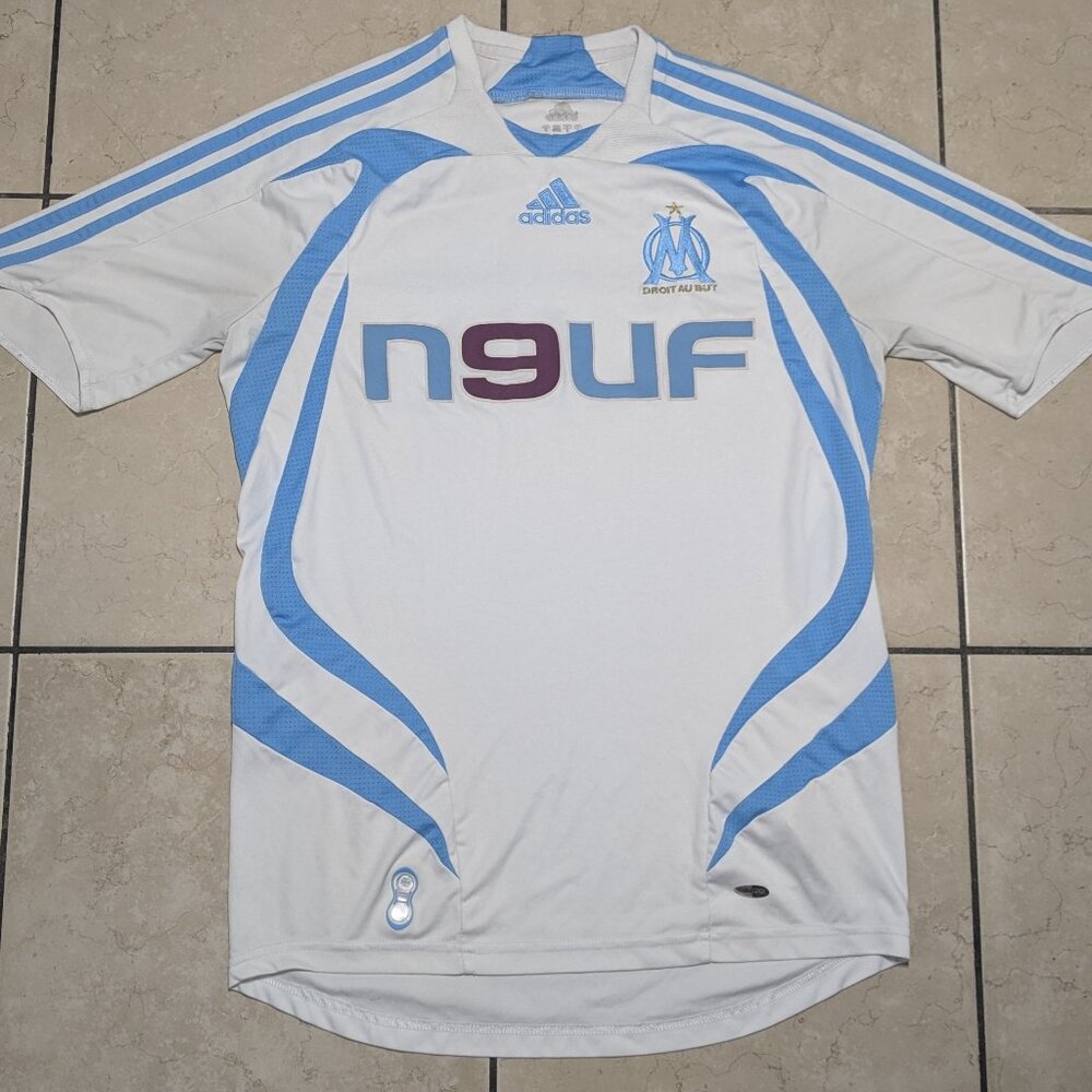 Adidas 2007-08 Olympique Marseille Soccer Jersey Men's Small White Pre-owned
